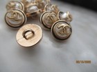 Chanel 10 Gold Tone   Cc Logo  Black 12mm Tiny Small Button This Is For 10