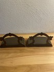 Vintage Pair Cast Bronze Art Deco Style Bookends With Copper Finish