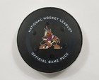 2-27-22 Barrett Hayton Arizona Coyotes Vs Winnpeg Jets Game Used Goal Puck