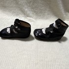 Early 1900   s Children   s Black Leather Infant Shoes 3 Ankle Straps And Buttons