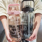 1pc 2l Water Bottle Portable Straw Sports Fitness Cup Marker With Time Marker