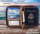 Passport Wallet - Travel Document Holder W rfid Blocking     Full Grain Leather    