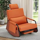 Glider Rocking Chair  Nursery Rocking Chair W adjustable Headrest  Side Pocket