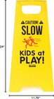 Pack Of 2 Caution Slow Kids At Play Child Safety Double-sided Sign Yellow