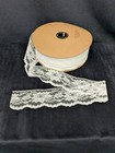 Large Spool 3  Lace Vintage 1990 s White Bulk Sewing Crafts Nearly 145 Yards