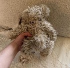 Vintage 1990   s Russ Teddy Bear With Curly Hair And Polka Dot Bow