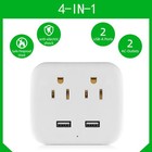 1 Pack Wall Outlet Surge Protector With 2 Ac Outlets  2 Usb Ports Us Plug