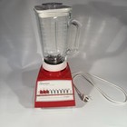 Vintage Osterizer Red Glass Blender 5 Cup Tested works