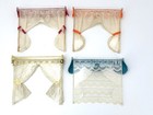 4 Vintage Lundby Dollhouse Miniature Window Curtains All Pegs Intact 2 Lace 1 16