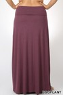 Women s Plus Size Relaxed Fit Full Length Maxi Skirt 1x 2x 3x Eggplant Color