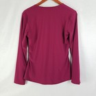 D r  Shirt Womens Large Solid Pink Top Long Sleeve V Neck Blouse Polyester Blend