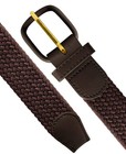 7001 Leather Covered Buckle Woven Elastic Stretch Golf Belt 1-1 4  32mm  Wide
