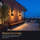 2 Pack 18  Modern Outdoor Led Wall Light Matte Black Porch Mount Sconce Fixture
