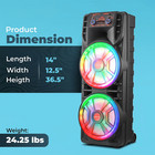 12   Dual Portable Bluetooth Speaker Subwoofer Fm Heavy Bass Sound Karaoke W mic