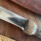 Vintage Hand Forged Homemade Bowie Style Hunting Knife Wood Handle W Sheath