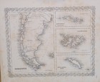 Patagonia   Falkland Islands   Antique Map 1st Edition Colton s Maps