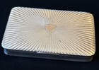 Antique C  1839 Austrian Sterling Silver Ribbed Box W  Gold Plaque - Stunning 
