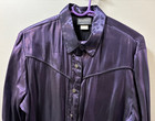 Womens Large Purple Rough Rider Button Up Western Show Shirt