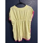Betsey Johnson Kids Yellow Pom Pom Kaftan Cover Up Size S 7 8