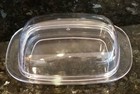 Large Clear Acrylic Covered Double Wide Butter Serving Storage Dish Tray W  Lid