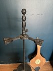 Antique Victorian Cast Iron Fireplace Tools Bellow Holder 3-piece
