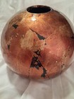 Vintage Mid-century Gold   Black Foil  Enamel Vase - 30 Inches Diameter