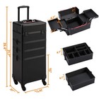 Rolling Makeup Case Large  4 In 1 Professional Makeup Train Case  Black