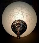 Vintage Mid Century 1960 s-70 s Retro Crackle Glass Ball Light Fixture 