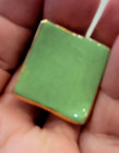 Earrings Gold Color With Green Enamel Screw Bavk On  Vintage  