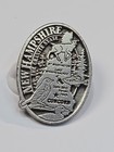 New Hampshire Travel Souvenir Lapel Pin Pewter Map