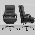 Massage Office Chair With Heat  Computer Desk Chair With Footrest  Black