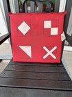Vintage Floating Life Preserver Boat Seat Cushion   Man Overboard   Danger 