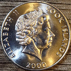 2000 Cook Islands 5 Cents - Elizabeth Ii   Tangoroa Dong God Fao Coin Km-369