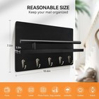 Wall Mount Key Holder With Shelf 5 Hooks Entryway Organizer For Mail Leash Glass