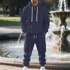 Men   s Fleece Tracksuit Set Zipper Jacket Multi-pocket Pants Autumn Winter