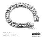Solid 925 Sterling Silver Men s Miami Cuban Link Chain Bracelet All Size 10mm