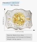 Silver Gold Mexican Eagle Belt Buckle Floral 