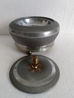 Vintage Powder Puff Music Box Mid 20th Century Vanity Or Dresser Aluminum Footed