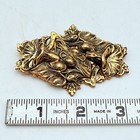 Vintage Antique Victorian Art Nouveau  Deco Brass Repousse Flower Pin Brooch