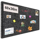 Large Bulletin Board  Foldable 60x36 Inches Cork Board Alternative  Dark Gray