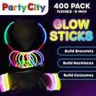 Party City 200 Glow Sticks Bulk Pack Neon W  Connectors Bracelets Necklaces