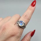 Moonstone Celtic Knot Ring Statement Irish Scottish Wiccan Pagan 925