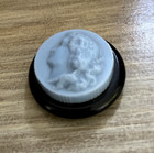 1940s Colt Firearms Perfume Button Blue Cameo