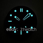 31mm Watch Dial Sm300m Style For Nh34a Gmt Bgw9 Lume Dual Time 24 Hours Black