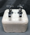 Vintage Pair Chrome Plated Brass Separate Hot Cold Sink Faucets Old 729-24b