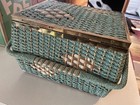 Vintage  Sewing Basket Wicker Woven  Japan For Penneys Full Of Vintage Supplies