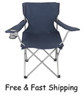 Ozark Trail Basic Quad Folding Camp Chair With Cup Holder  Dark Blue  Adult