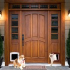 4 Way Pet Door Locking Small Medium Large Dog Cat Flap Magnetic Door Frame