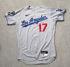Hanser Albert0 Game Worn Used 2022 La Dodgers Road Jersey W  2 Patches Mlb Loa