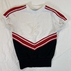 Vintage Cheerleading Outfit Sweater Pleated Skirt Black White Removable 36 Small